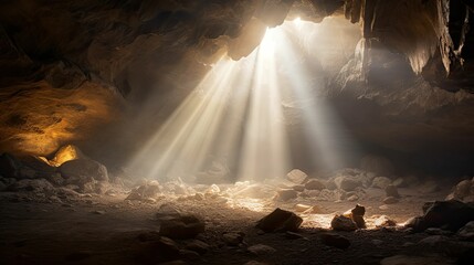 Sticker - light blurred cave interior