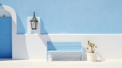 Canvas Print - blue sunny day white wall