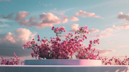 Wall Mural - Pink flower arrangement on table