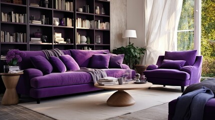 Canvas Print - armchair purple furniture