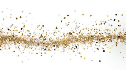 Canvas Print - moti gold and silver confetti on white