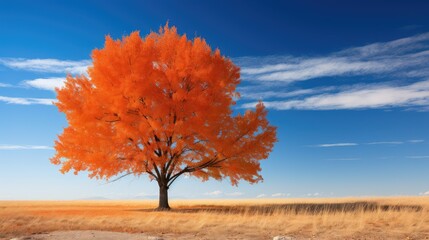 Canvas Print - leaves fall blue sky