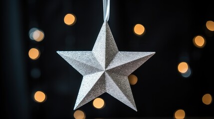 Sticker - ornament silver glitter paper