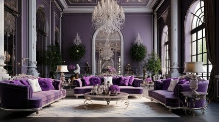 Poster - sophistication purple interior