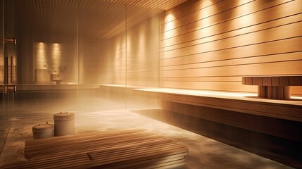 Poster - spa blurred wooden interior