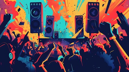 Wall Mural - music art festival background