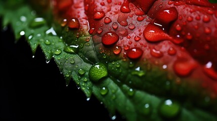 Wall Mural - macro leaf tomato red