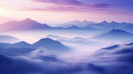 Wall Mural - misty purple mountain range