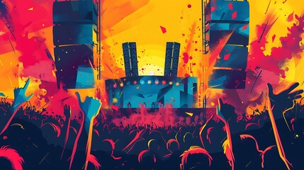 Wall Mural - music art festival background