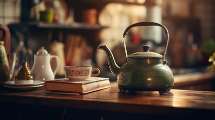 Canvas Print - kitchen blurred vintage interior