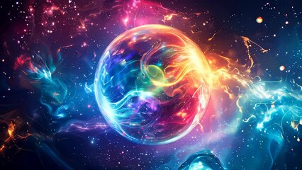 Wall Mural - Abstract colorful energy sphere