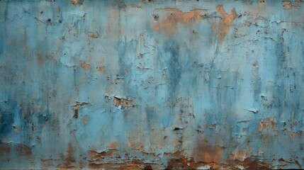 Wall Mural - chipped blue metal texture