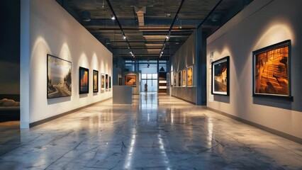 Wall Mural - Modern exhibition art gallery interior hall