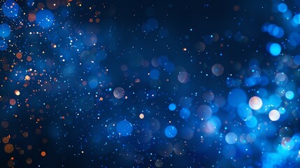 Abstract blue bokeh lights on a dark background. Perfect for festive celebrations, festive backdrops, and elegant designs.