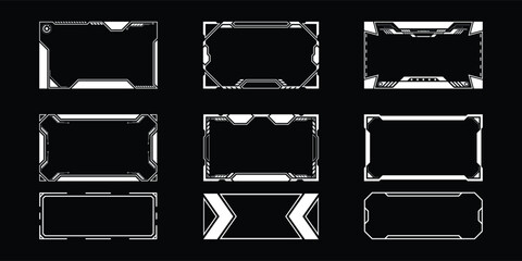 Wall Mural - sci-fi futuristic hud dashboard display virtual reality technology screen. user interface set. vecto