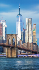 Wall Mural - View to Manhatten skyline in New York, State New York, from Jersey City, New Jersey 