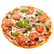 © ZeyBer - Fresh Italian Pizza with Basil, Tomatoes, and Olives