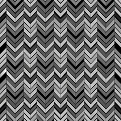 Wall Mural - Seamless pattern of modern herringbone patterns in shades of black and grey, Generative AI
