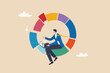 © Nuthawut - Investment pie chart asset allocation for diversification, financial percentage distribution, budget or marketing analysis chart diagram concept, businessman working with computer laptop on pie chart.
