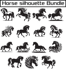 Wall Mural - Horse silhouette , vector, white background