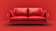 © Zahid - A luxurious red leather sofa for a contemporary living room or lounge that is a single, realistic-looking vector illustration.