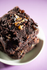 Poster - Chocolate brownies on a plate