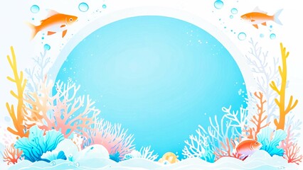 Wall Mural - Sea Illustration Frames, Graphic Design, Backgrounds Web graphics