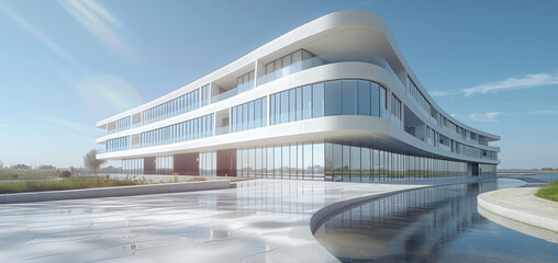 Poster - A modern building. Generative AI.