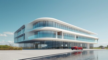 Poster - A modern building. Generative AI.