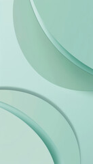 Wall Mural - A minimalistic abstract design with wavy shapes in mint green, creating a soft and modern background.