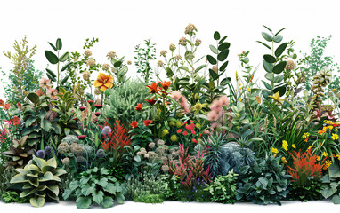 Wall Mural - Colorful Flower Garden with Diverse Plants