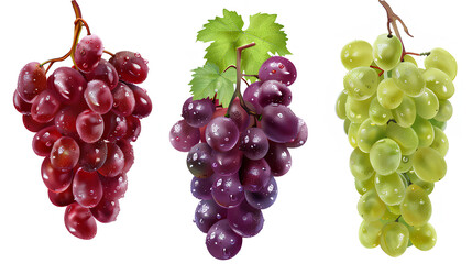 Wall Mural - red grapes isolated on white