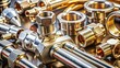 © Sangpan - Closeup view of shiny metal equipment in plumbing and construction industry , industrial, lens, closeup, shiny, metal, equipment, plumbing, construction, industry, tools, machinery