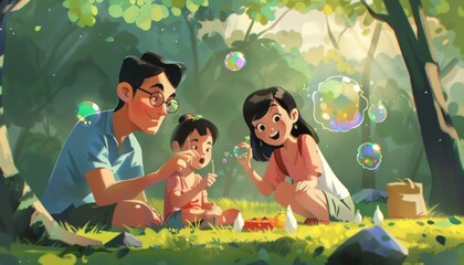 A Day of Family Fun: Asian Trio's Picnic in the Park