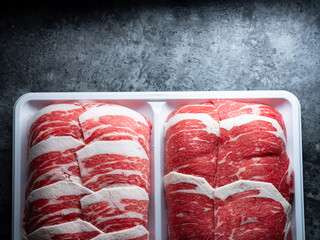 Wall Mural - sliced ​​frozen raw meat