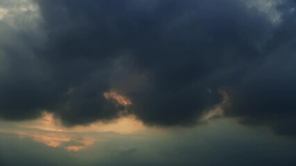 Wall Mural - Time lapse of beautiful colorful clouds, day to night