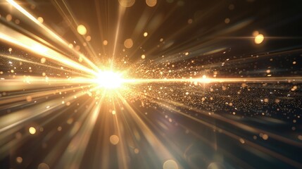 Wall Mural - a dynamic, streaked lens flare effect that simulates the light scattering through fast-moving partic