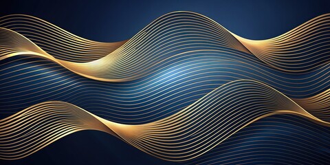 Navy blue and gold abstract wave line arts background for luxury wallpaper design, prints, wall arts, home decoration, cover, and packaging design , navy blue, gold, abstract, wave, line arts