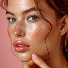 Photo portrait of a woman face with full makeup