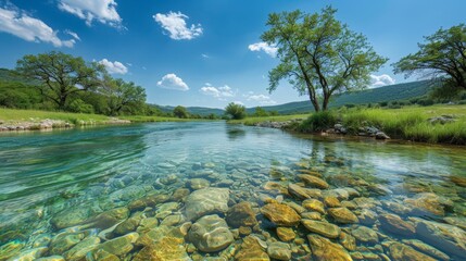 Wall Mural - River View with Clear Water