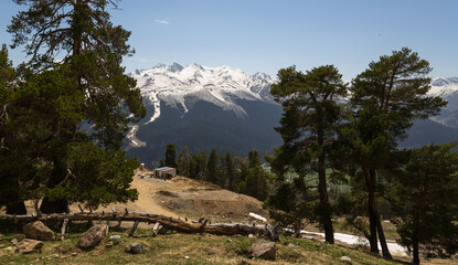 Wall Mural - Panoramic view of the Caucasus mountains