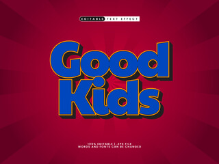 Wall Mural - good kids editable text effect in kids and game text style