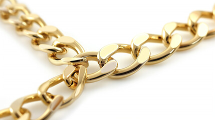 Wall Mural - golden chain isolated on white background