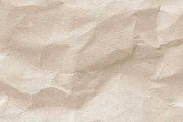 Wall Mural - Old paper vintage texture surface for background. Recycle pale brown paper crumpled texture, Cream color recycled kraft paper texture blank with copy space for text.