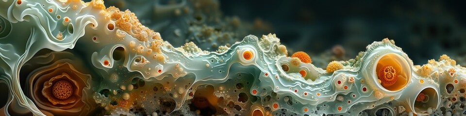 It looks like a painting of a jellyfish with bubbles