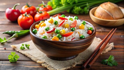 Bowl of rice with assorted vegetables, rice, bowl, food, vegetables, healthy, diet, vegetarian, meal, fresh, ingredient, organic, vegan, culinary, delicious, lunch, dinner, nutrition