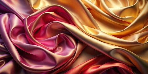 Wall Mural - Smooth silk folds creating an abstract textile background, silk, folds, abstract, textile, background, smooth, elegant, soft, luxurious, texture, fabric, design, draping, pattern, flowing