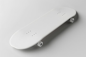 3D White skateboard mockup isolated on white background