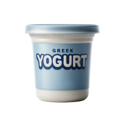 Wall Mural - Greek yogurt cup package isolated on white transparent 