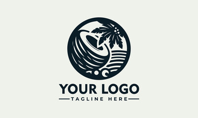 Sticker - Coconut Vector Logo: A Timeless Design for Travel, Food & Beverage, and Wellness Brands